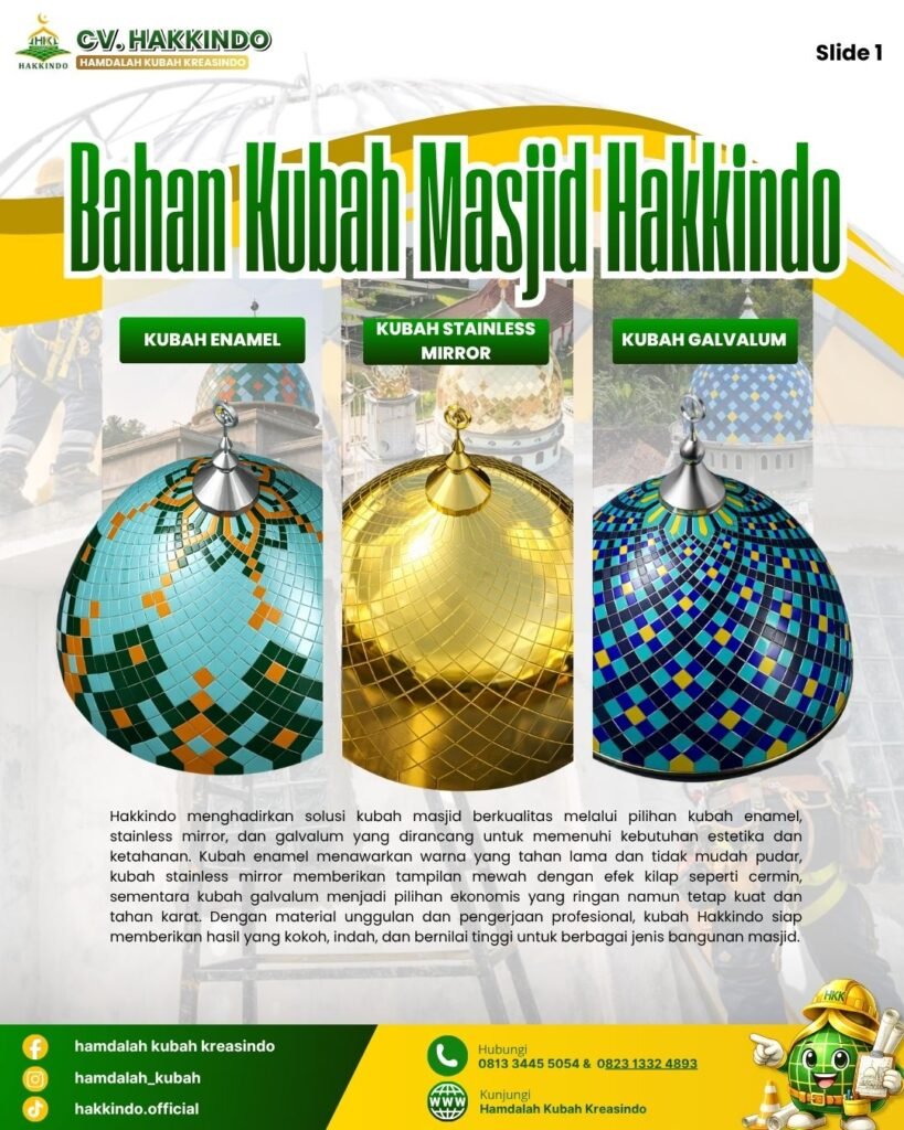 Kontraktor Kubah Masjid Terbaik untuk Hasil Kuat, Rapi, dan Tahan Lama