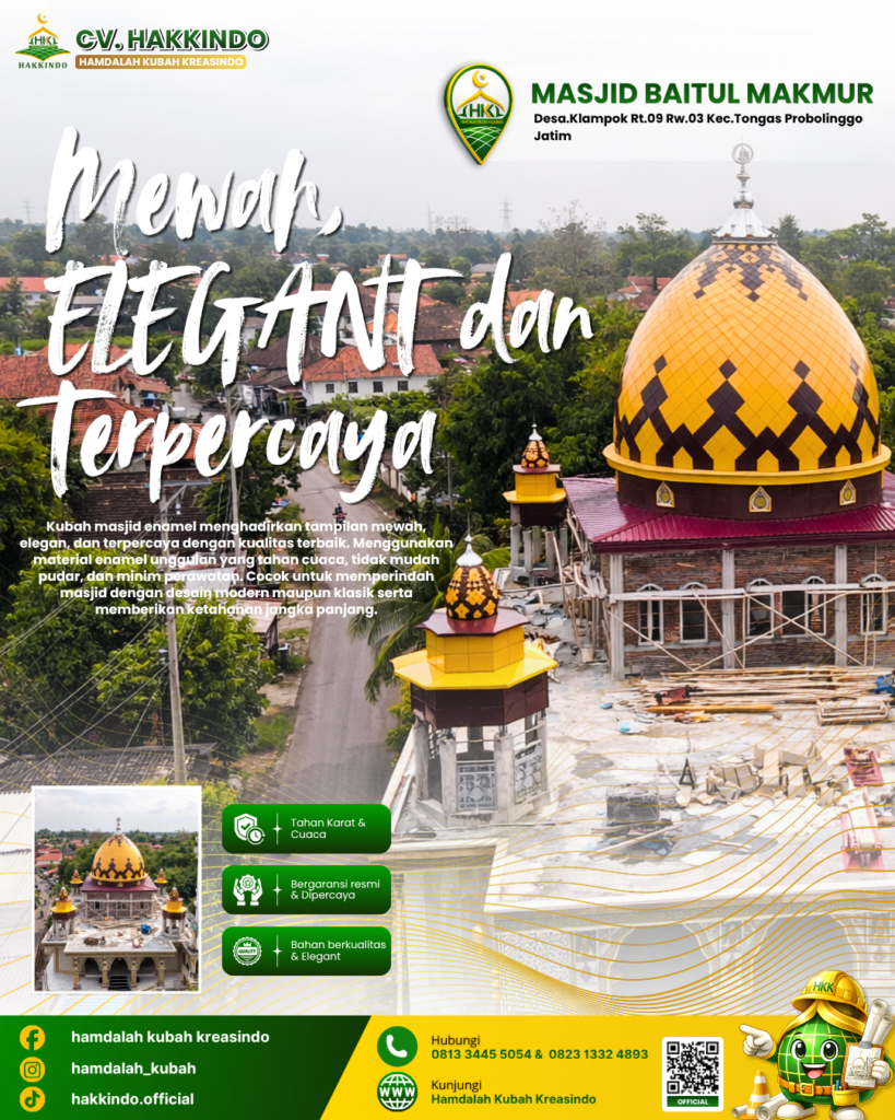 Jasa Kubah Masjid Enamel & Galvalum Harga Terjangkau