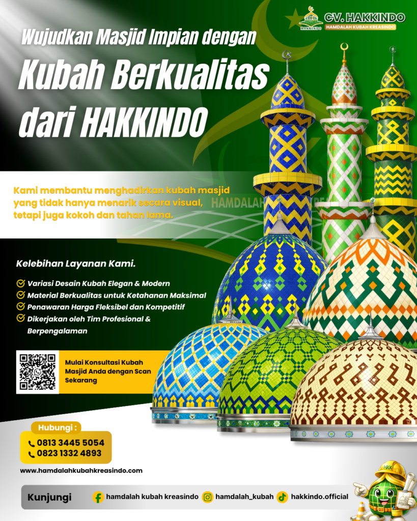HAKKINDO – Produsen Kubah Masjid Enamel Terpercaya di Jawa Timur